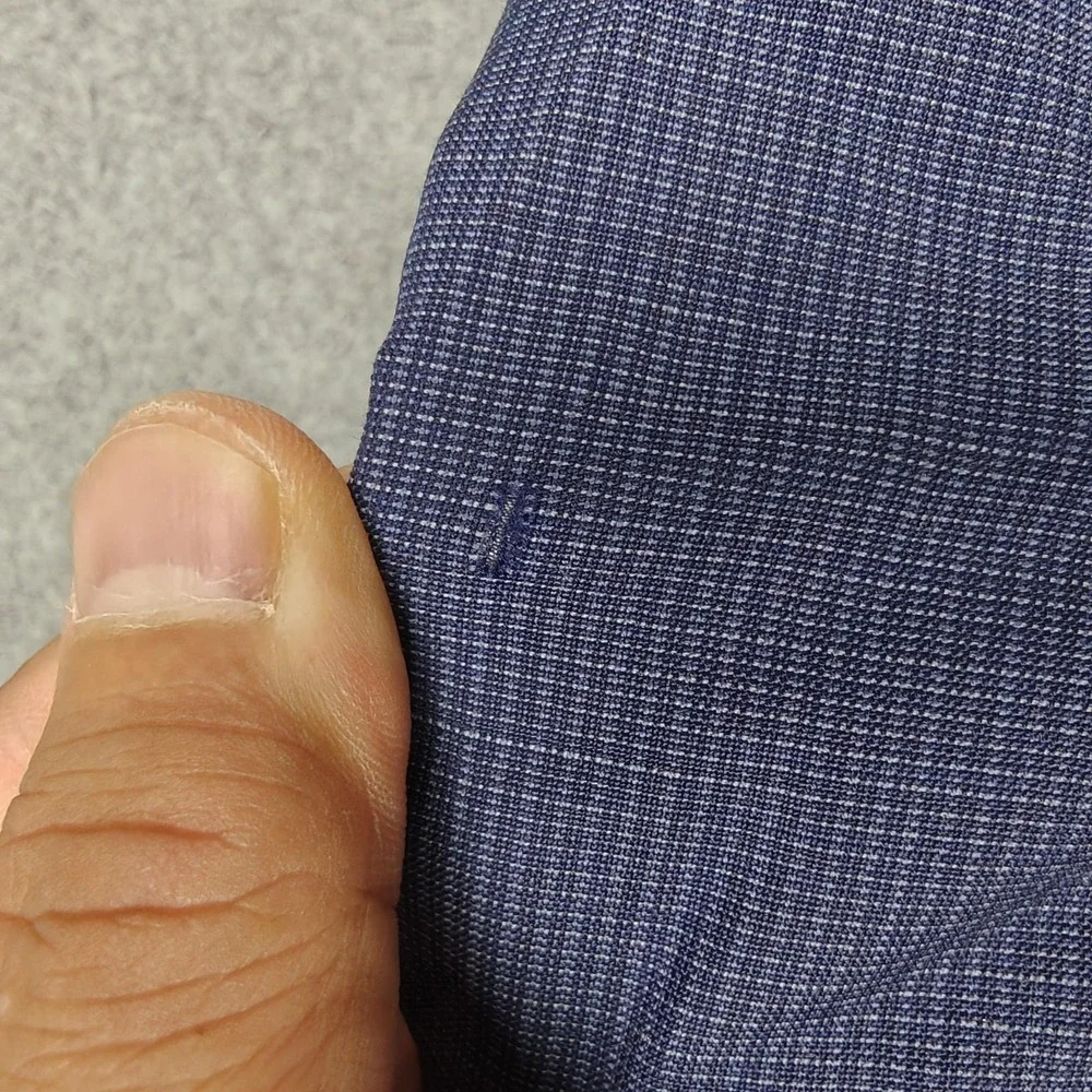 Hugo Boss Blazer Mens 42L Blue Check Super 120 Wool 2 Button Suit Jacket
